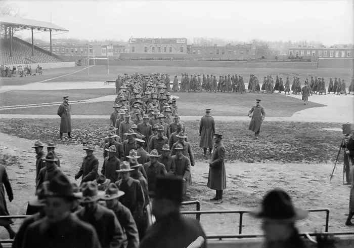 Framed Print : Marine Corps, U.S.N. Machine Gun Unit Demonstration at Ball Park, 1917. Creator: Harris & Ewing. Marine Corps, U.S.N. Machine Gun Unit Demonstration at Ball Park, 1917. Creator: Harris & Ewing Framed Print : Marine Corps, U.S.N. Machine Gun Unit Demonstration at Ball Park, 1917. Creator: Harris & Ewing. Marine Corps, U.S.N. Machine Gun Unit Demonstration at Ball Park, 1917. Creator: Harris & Ewing