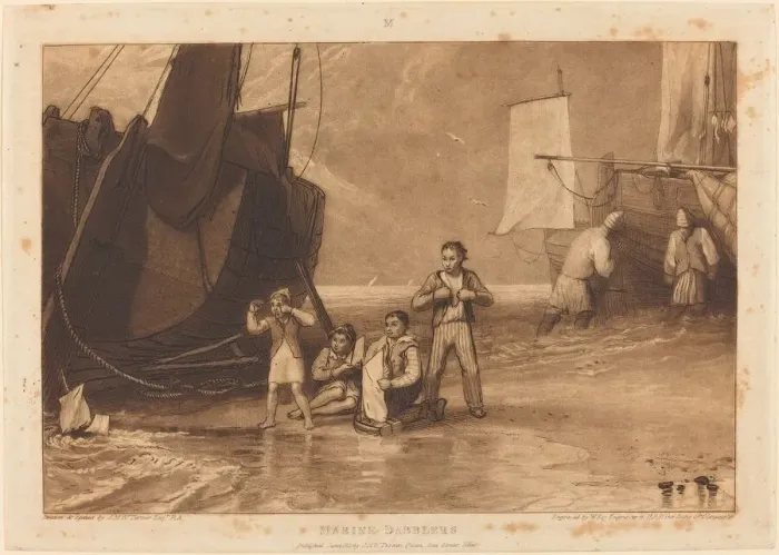 Framed Print : Marine Dabblers, published 1811. Creators: JMW Turner, William Say Framed Print : Marine Dabblers, published 1811. Creators: JMW Turner, William Say