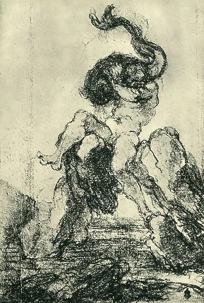 A Marine God with a Dolphin, 1652-1653, (1943). Creator: Gian Lorenzo Bernini