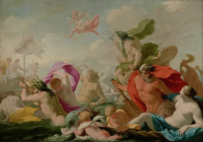 Framed Print : Marine Gods Paying Homage to Love, about 1636-1638. Creator: Eustache Le Sueur Framed Print : Marine Gods Paying Homage to Love, about 1636-1638. Creator: Eustache Le Sueur