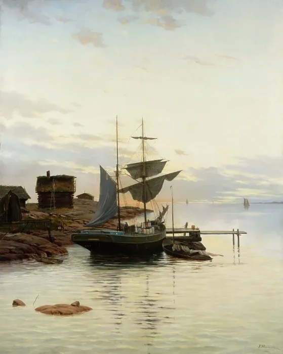 Framed Print : Marine Landscape, Motif from Hirvisalo, 1885. Creator: Frans Maexmontan Framed Print : Marine Landscape, Motif from Hirvisalo, 1885. Creator: Frans Maexmontan