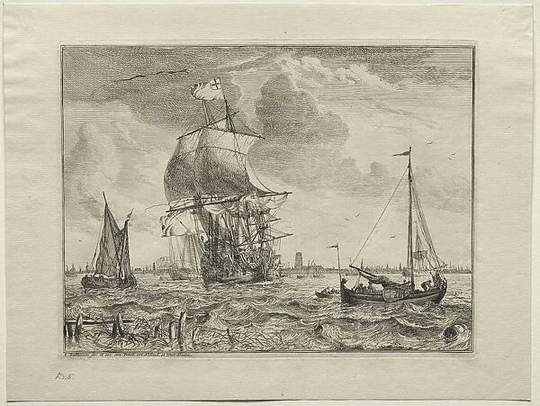 Marine Scene with Amsterdam in the Distance, 1701. Creator: Ludolf Backhuysen (Dutch