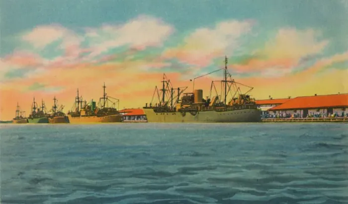 Framed Print : Marine Terminal, Barranquilla, c1940s Framed Print : Marine Terminal, Barranquilla, c1940s