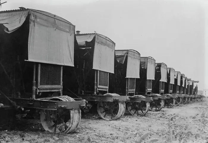 Framed Print : Marine trucks, between c1915 and c1920. Creator: Bain News Service Framed Print : Marine trucks, between c1915 and c1920. Creator: Bain News Service