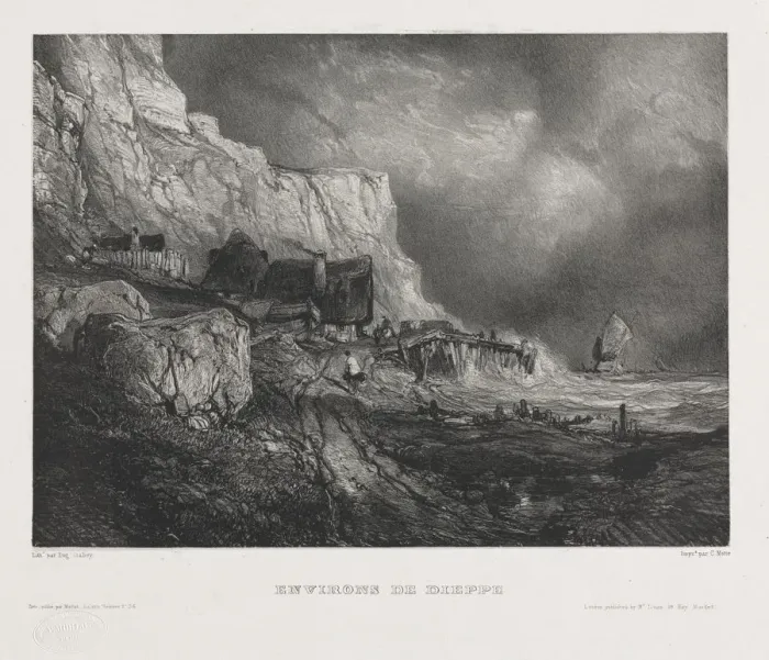 Framed Print : Six Marines: Environs of Dieppe, 1833. Creator: Eugene Isabey (French, 1803-1886); Morlot Framed Print : Six Marines: Environs of Dieppe, 1833. Creator: Eugene Isabey (French, 1803-1886); Morlot