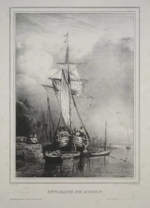 Framed Print : Six Marines: Environs of Rouen, France, 1832. Creator: Paul Hüet (French, 1803-1869) Framed Print : Six Marines: Environs of Rouen, France, 1832. Creator: Paul Hüet (French, 1803-1869)