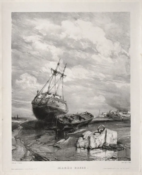Framed Print : Six Marines: Maree basse, 1833. Creator: Eugene Isabey (French, 1803-1886) Framed Print : Six Marines: Maree basse, 1833. Creator: Eugene Isabey (French, 1803-1886)