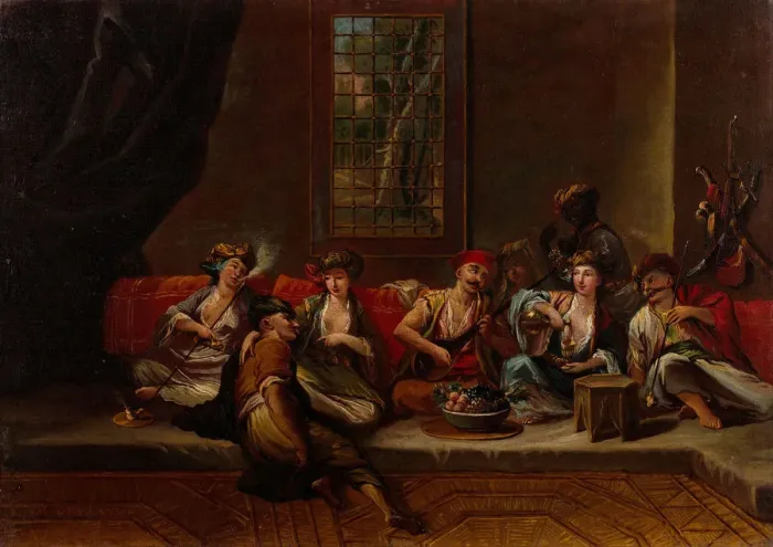 Framed Print : Marines of the Ottoman Navy, 1730s. Artist: Vanmour (Van Mour), Jean-Baptiste, (School) Framed Print : Marines of the Ottoman Navy, 1730s. Artist: Vanmour (Van Mour), Jean-Baptiste, (School)