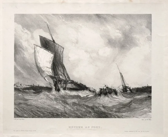 Framed Print : Six Marines: Retour au port, 1833. Creator: Eugene Isabey (French, 1803-1886) Framed Print : Six Marines: Retour au port, 1833. Creator: Eugene Isabey (French, 1803-1886)