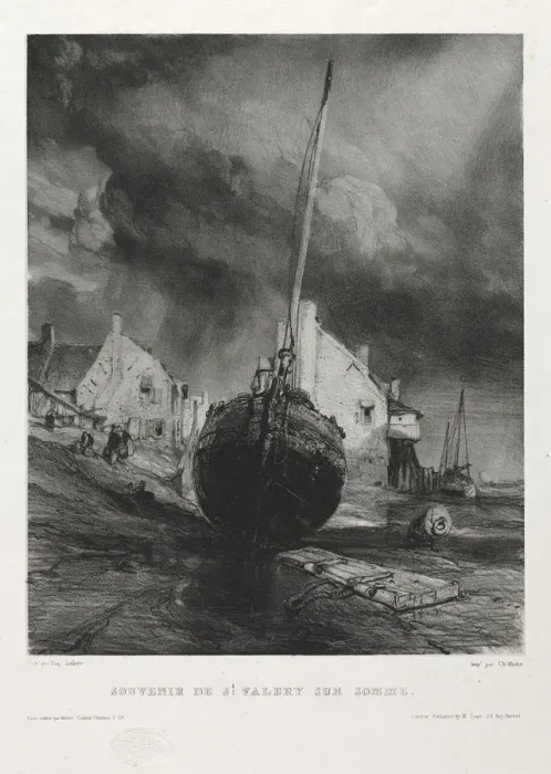 Framed Print : Six Marines: Souvenir Saint Valery-sur-Somme, 1833. Creator: Eugene Isabey (French Framed Print : Six Marines: Souvenir Saint Valery-sur-Somme, 1833. Creator: Eugene Isabey (French