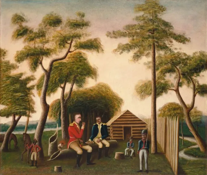 Framed Print : Marion Feasting the British Officer on Sweet Potatoes, 1848 Framed Print : Marion Feasting the British Officer on Sweet Potatoes, 1848