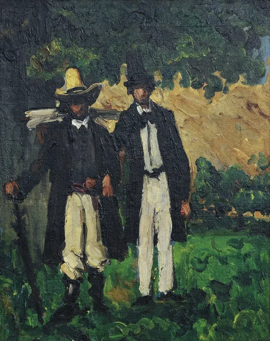 Framed Print : Marion and Valabregue Setting out to Paint from Nature, 1866. Creator: Cezanne, Paul (1839-1906) Framed Print : Marion and Valabregue Setting out to Paint from Nature, 1866. Creator: Cezanne, Paul (1839-1906)