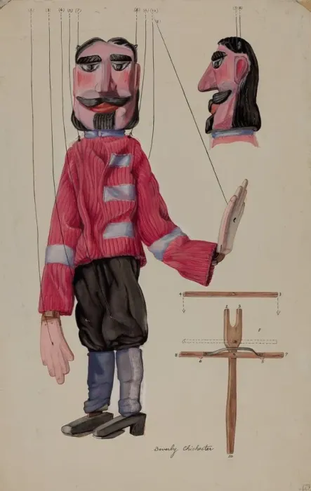 Framed Print : Marionette, 1935 / 1942. Creator: Beverly Chichester Framed Print : Marionette, 1935 / 1942. Creator: Beverly Chichester