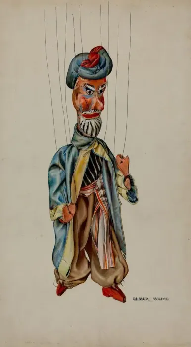 Framed Print : Marionette - Ahab, c. 1938. Creator: Hilda Olson Framed Print : Marionette - Ahab, c. 1938. Creator: Hilda Olson