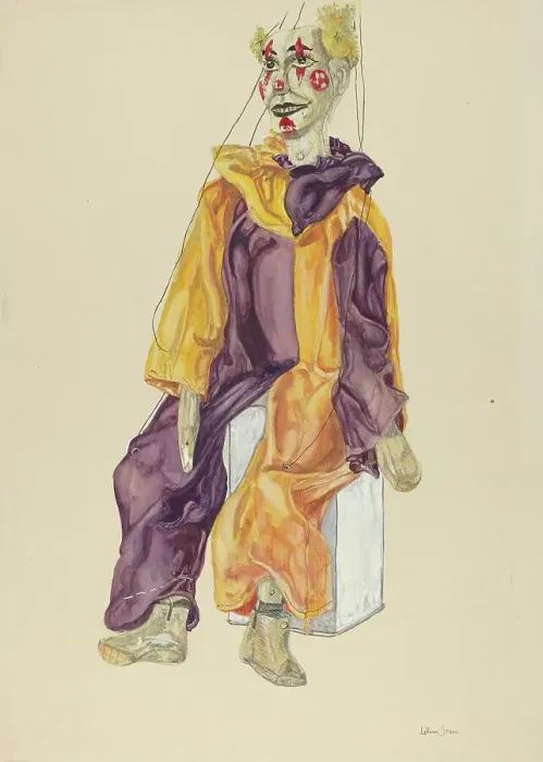 Framed Print : Marionette Clown, c. 1936. Creator: Lillian Stahl Framed Print : Marionette Clown, c. 1936. Creator: Lillian Stahl