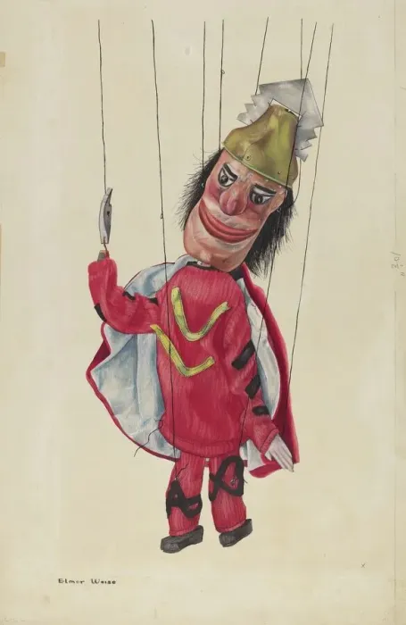 Framed Print : Marionette: King Saul, c. 1937. Creator: Elmer Weise Framed Print : Marionette: King Saul, c. 1937. Creator: Elmer Weise