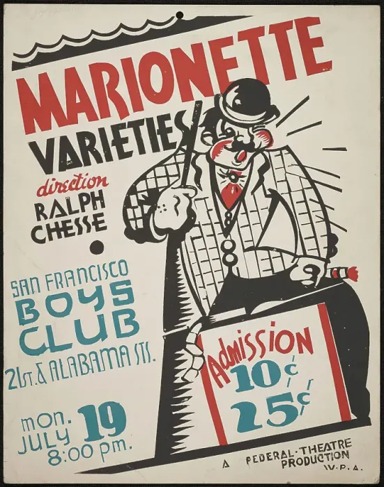 Framed Print : Marionette Varieties, San Francisco, [193-]. Creator: Unknown