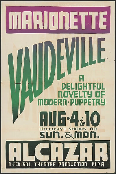 Marionette Vaudeville, San Francisco, 1937. Creator: Unknown