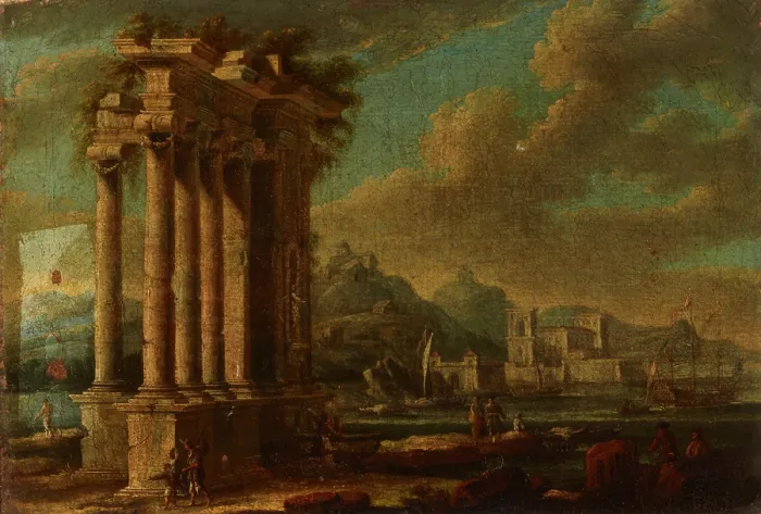 Framed Print : Maritime Landscape with Ruins, 2nd half of 18th century. Creator: Leonardo Coccorante Framed Print : Maritime Landscape with Ruins, 2nd half of 18th century. Creator: Leonardo Coccorante