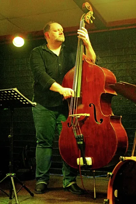 Framed Print : Mark Hodgson, Rick Margitza Quartet, Jazz Hastings, The Stade, Hastings, East Sussex, 2024. Creator: Brian O'Connor