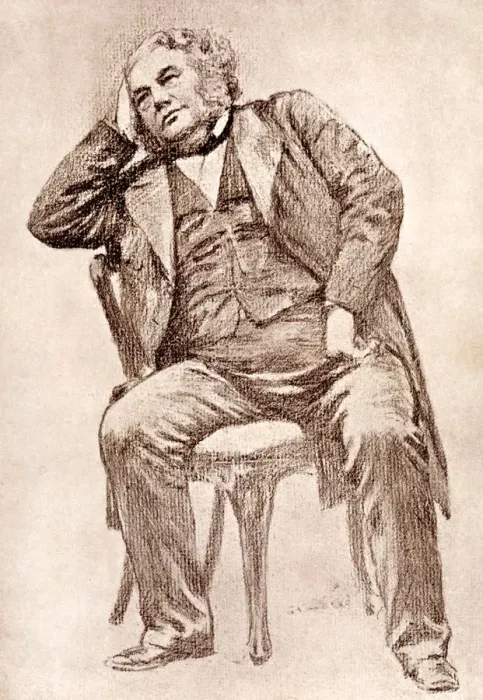 Framed Print : Mark Lemon, 19th century editor of Punch magazine, (1909). Artist: William Henry Margetson Framed Print : Mark Lemon, 19th century editor of Punch magazine, (1909). Artist: William Henry Margetson