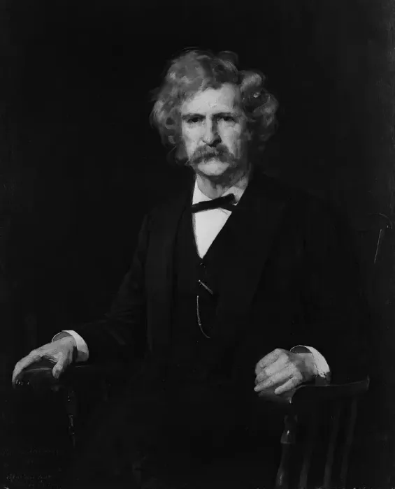 Framed Print : Mark Twain, 1890. Creator: Charles Noel Flagg Framed Print : Mark Twain, 1890. Creator: Charles Noel Flagg