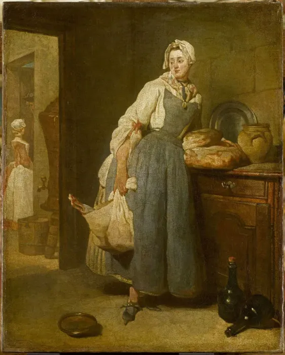 Framed Print : Back from the Market, 1739. Creator: Chardin, Jean-Baptiste Simeon (1699-1779) Framed Print : Back from the Market, 1739. Creator: Chardin, Jean-Baptiste Simeon (1699-1779)