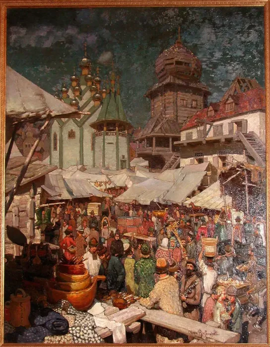 Framed Print : Market. 17th century, 1903. Artist: Vasnetsov, Appolinari Mikhaylovich (1856-1933) Framed Print : Market. 17th century, 1903. Artist: Vasnetsov, Appolinari Mikhaylovich (1856-1933)