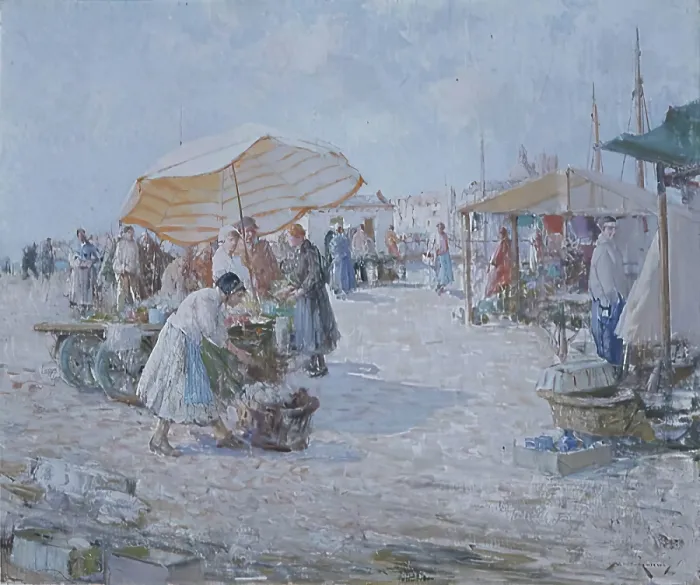 Framed Print : Market on the Atlantic Coast, c1890-1940. Creator: William Lee-Hankey Framed Print : Market on the Atlantic Coast, c1890-1940. Creator: William Lee-Hankey