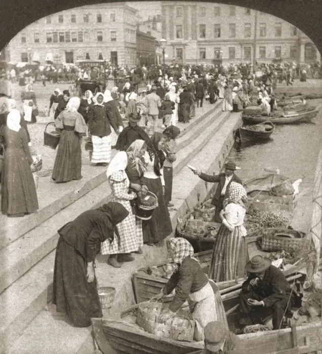 Framed Print : Market Boats, Helsingfors, Finland, 1898. Creator: Works and Sun Sculpture Studios Framed Print : Market Boats, Helsingfors, Finland, 1898. Creator: Works and Sun Sculpture Studios