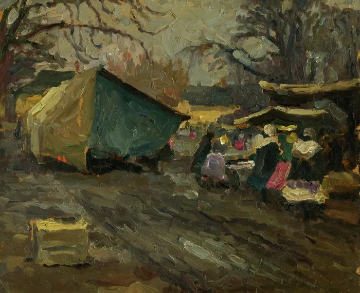 Framed Print : Market in front of the church, 1920-1928. Creator: Teodor Jozef Mousson Framed Print : Market in front of the church, 1920-1928. Creator: Teodor Jozef Mousson