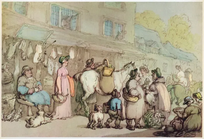 Framed Print : Market Day, c1780-1825. Creator: Thomas Rowlandson Framed Print : Market Day, c1780-1825. Creator: Thomas Rowlandson