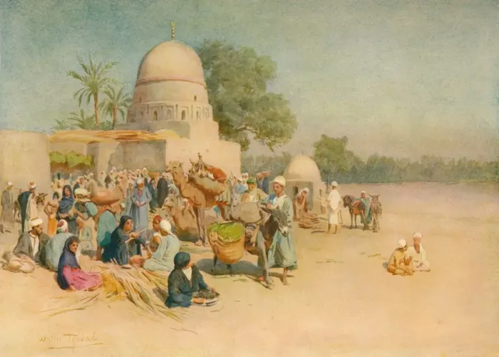 Framed Print : A Market on the Edge of the Desert, c1905, (1912). Artist: Walter Frederick Roofe Tyndale Framed Print : A Market on the Edge of the Desert, c1905, (1912). Artist: Walter Frederick Roofe Tyndale
