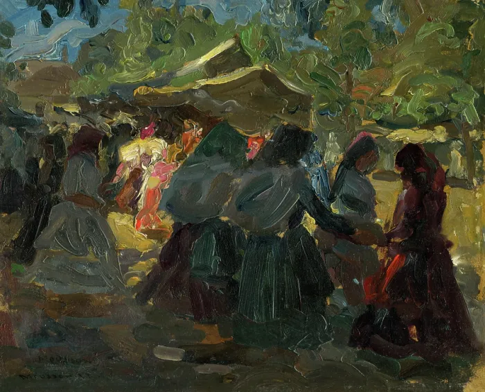 Framed Print : At the market II, c1925. Creator: Teodor Jozef Mousson Framed Print : At the market II, c1925. Creator: Teodor Jozef Mousson