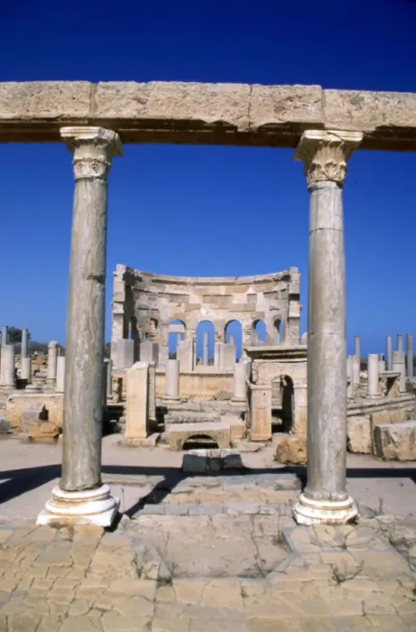 Framed Print : The Market, Leptis Magna, Libya, c3rd century AD. Pillars in the ancient Roman city Framed Print : The Market, Leptis Magna, Libya, c3rd century AD. Pillars in the ancient Roman city