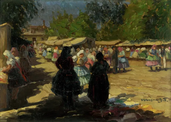 Framed Print : Market in Michalovce II, 1925-1930. Creator: Teodor Jozef Mousson Framed Print : Market in Michalovce II, 1925-1930. Creator: Teodor Jozef Mousson