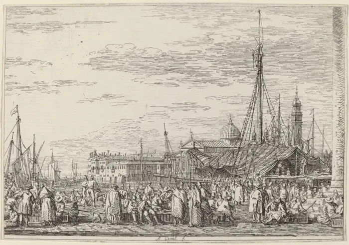 Framed Print : The Market on the Molo, c. 1735 / 1746. Creator: Canaletto Framed Print : The Market on the Molo, c. 1735 / 1746. Creator: Canaletto