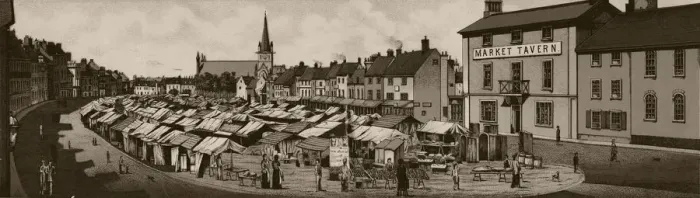 Framed Print : The Market Place, c1880. Creator: Unknown Framed Print : The Market Place, c1880. Creator: Unknown