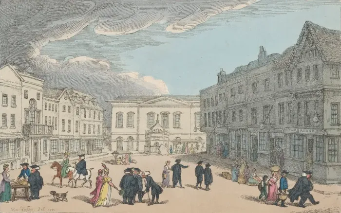 Framed Print : Market Place at Cambridge, November 15, 1801. November 15, 1801 Framed Print : Market Place at Cambridge, November 15, 1801. November 15, 1801