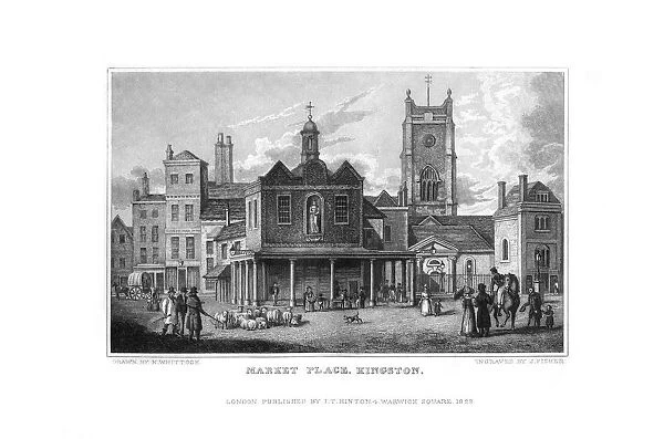 Market Place, Kingston, Surrey, 1829. Artist: J Fisher
