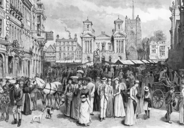 Framed Print : The market place, Kingston upon Thames, Surrey, 1890