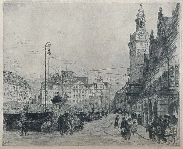 Market Place, Leipzig, c1913. Artist: Walter Zeising