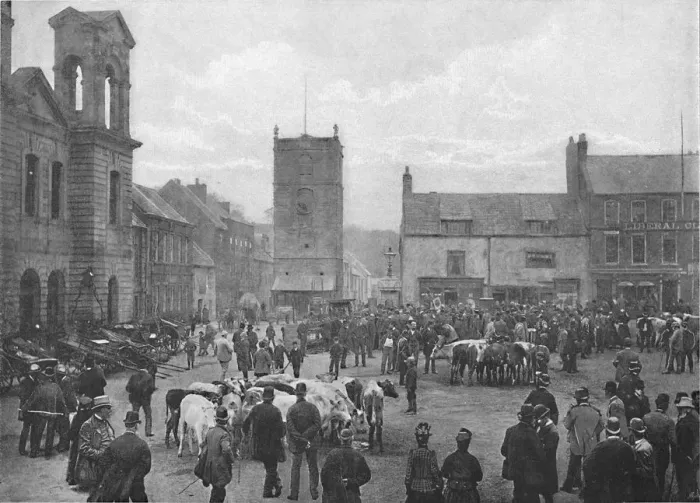 Framed Print : Market-Place, Morpeth, c1896. Artist: M Aunty Framed Print : Market-Place, Morpeth, c1896. Artist: M Aunty