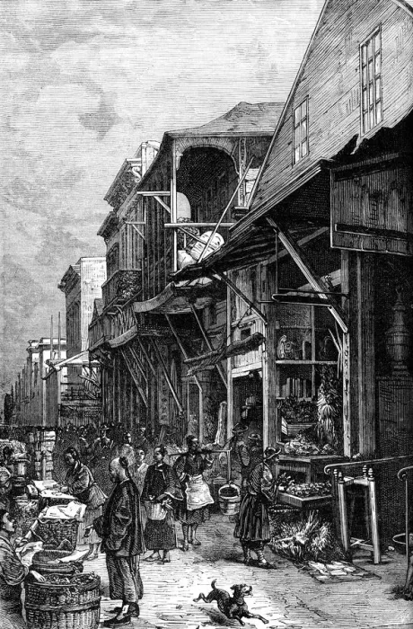 Framed Print : A market place in San Francisco, California, USA, mid 19th century (c1880) Framed Print : A market place in San Francisco, California, USA, mid 19th century (c1880)