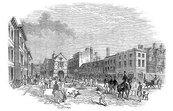 The market-place, Shrewsbury, 1845. Creator: Smyth