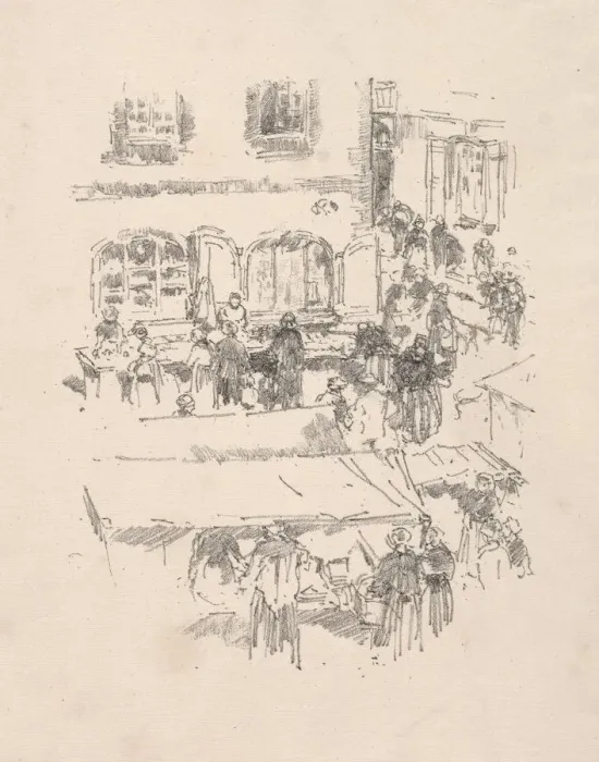 Framed Print : The Market Place, Vitre, 1893. Creator: James McNeill Whistler (American, 1834-1903) Framed Print : The Market Place, Vitre, 1893. Creator: James McNeill Whistler (American, 1834-1903)