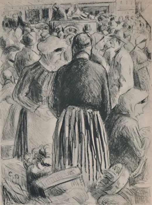 Framed Print : The Market at Pontoise, 1895, (1946). Artist: Camille Pissarro Framed Print : The Market at Pontoise, 1895, (1946). Artist: Camille Pissarro