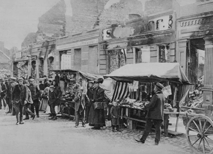 Framed Print : The market in the ruins of Hohenstein, East Prussia, World War I, 1915 Framed Print : The market in the ruins of Hohenstein, East Prussia, World War I, 1915