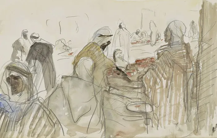 Framed Print : Market scene, 1923. Creator: Marius Bauer Framed Print : Market scene, 1923. Creator: Marius Bauer