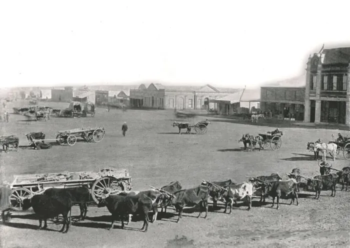 Framed Print : The Market Square, Johannesburg, South Africa, 1895. Creator: William Laws Caney Framed Print : The Market Square, Johannesburg, South Africa, 1895. Creator: William Laws Caney